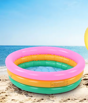 Rond Opblaasbaar Kinderzwembad – Zachte Bodem, Heldere Kleuren en Comfortabel Ontwerp