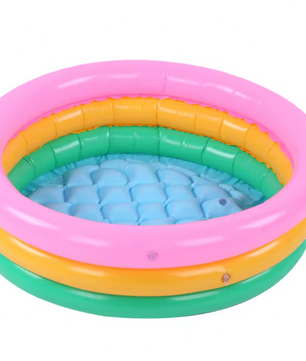 Rond Opblaasbaar Kinderzwembad – Zachte Bodem, Heldere Kleuren en Comfortabel Ontwerp