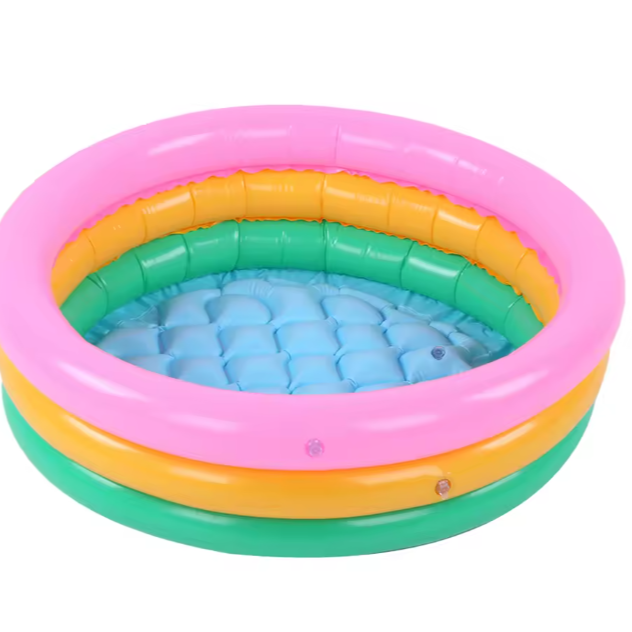 Rond Opblaasbaar Kinderzwembad – Zachte Bodem, Heldere Kleuren en Comfortabel Ontwerp