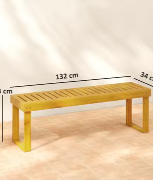 Set van 2 Teakhouten Tuinbanken – Massief Grenenhout, 300 kg Draagvermogen, 132 cm Breed