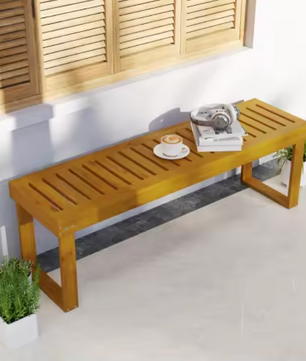 Set van 2 Teakhouten Tuinbanken – Massief Grenenhout, 300 kg Draagvermogen, 132 cm Breed