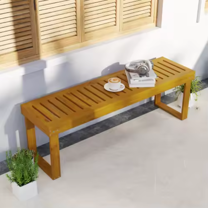 Set van 2 Teakhouten Tuinbanken – Massief Grenenhout, 300 kg Draagvermogen, 132 cm Breed