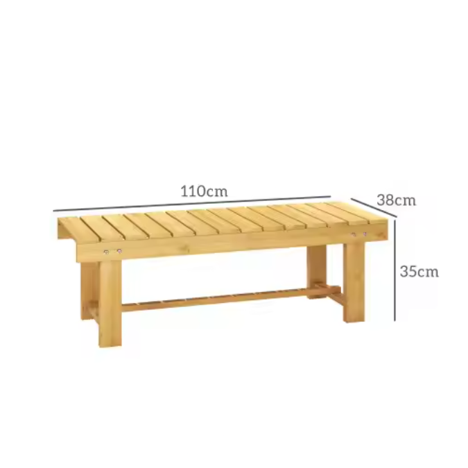 2-zits Tuinbank van Massief Hout – Waterdicht, Duurzaam & Compact, 110 cm Breedte