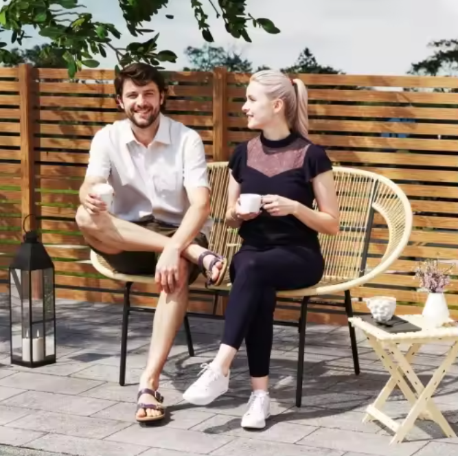 2-Zits Tuinbank van Rotan met Rugleuning – Acapulco Stijl, Weerbestendig & Comfortabel Ontwerp