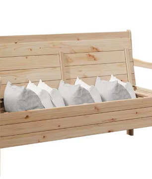Grenenhouten Tuinbank met Opbergruimte – 3-Zits Buitenbank voor Balkon of Tuin
