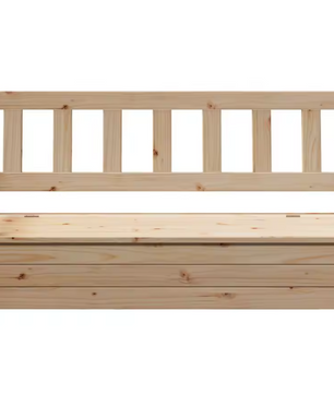 Grenenhouten Tuinbank met Opbergruimte – 3-Zits Buitenbank voor Balkon of Tuin