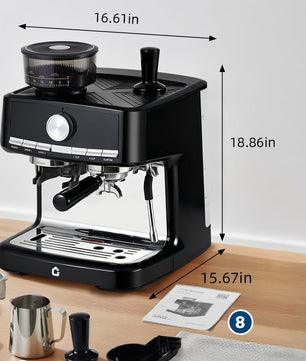 Espressomachine 20 Bar met Molen en Melkopschuimer