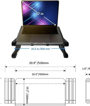 Verstelbare Laptoptafel met Koeling – Opklapbaar Schootbureau met Muismat