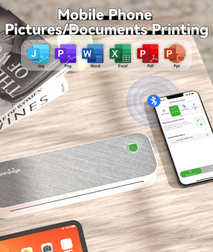 Draagbare Thermische Printer voor Documenten en Labels – Inktloze Mobiele Printer 203 DPI