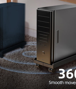 Verstelbare PC Torenstandaard met Wielen – Mobiele CPU Houder voor Onder Bureau