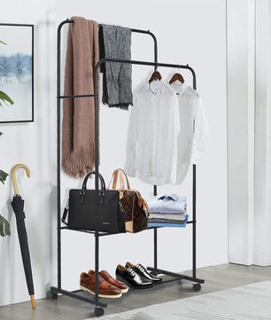Kledingrek Home Comfort op Wielen - Zwart