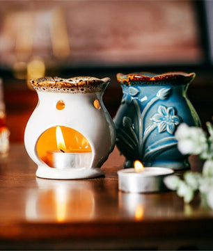 Retro Keramische Aromatherapiebrander – Crack Glaze Oliebrander voor Sfeervolle Decoratie en Geurverspreiding