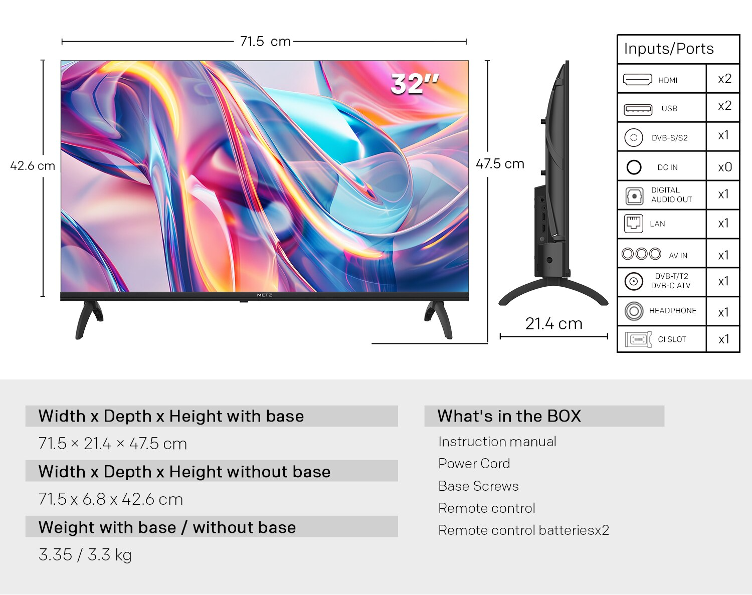 QLED Smart TV met Google TV – HDR10, Dolby Audio, Bluetooth en EyeCare Technologie