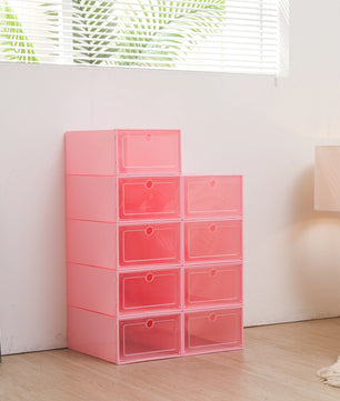 24-Delige Modulaire Schoenenkast met Stapelbare Transparante Opbergdozen – Ruimtebesparend Schoenenrek voor Hal, Slaapkamer, Garderobe en Kastopslag