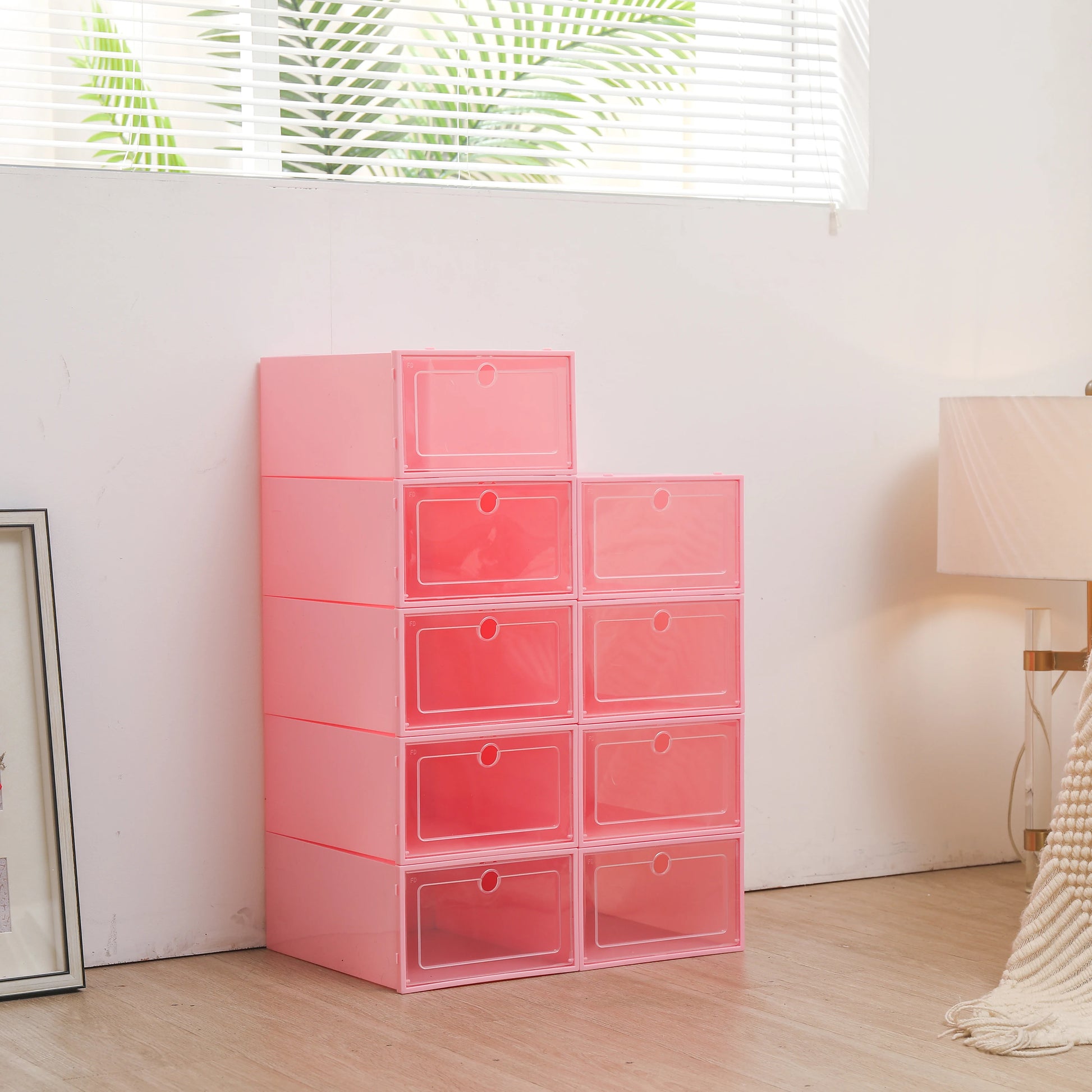 24-Delige Modulaire Schoenenkast met Stapelbare Transparante Opbergdozen – Ruimtebesparend Schoenenrek voor Hal, Slaapkamer, Garderobe en Kastopslag