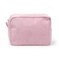 Seersucker Make-up Tas met Ruches – Gestreepte Cosmetische Reistas met Rits