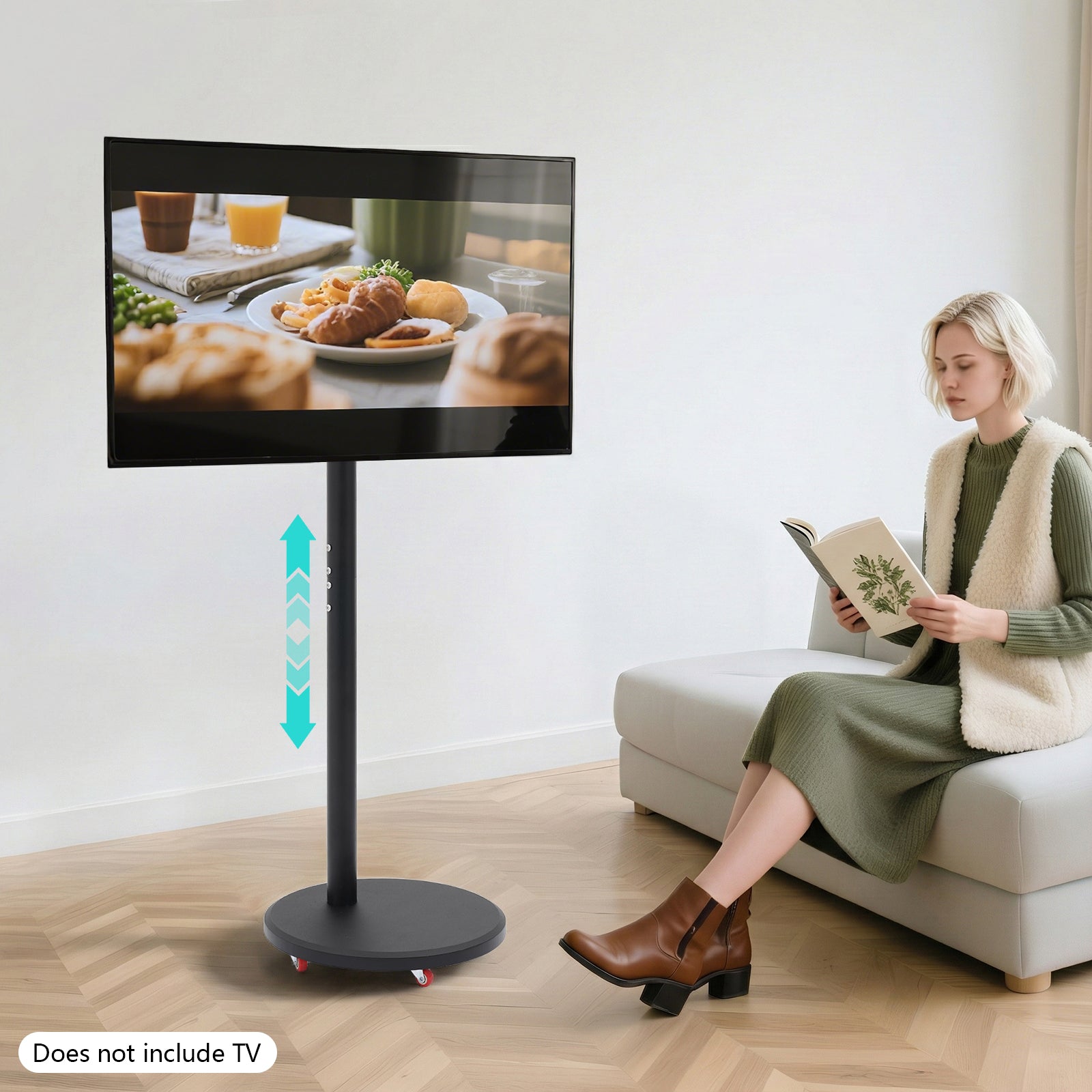 Mobiele TV Standaard 10–42 inch – Draaibaar en In Hoogte Verstelbaar met Wielen