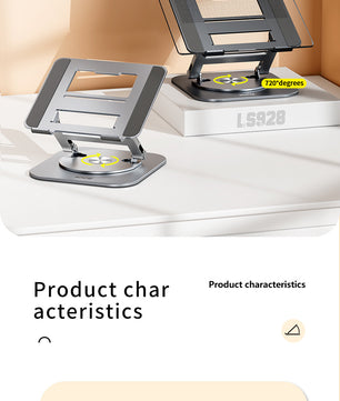 360° Draaibare Aluminium Laptopstandaard met Hoogteverstelling – Verstelbare Notebook Houder voor 9,7–17,3 inch Laptops