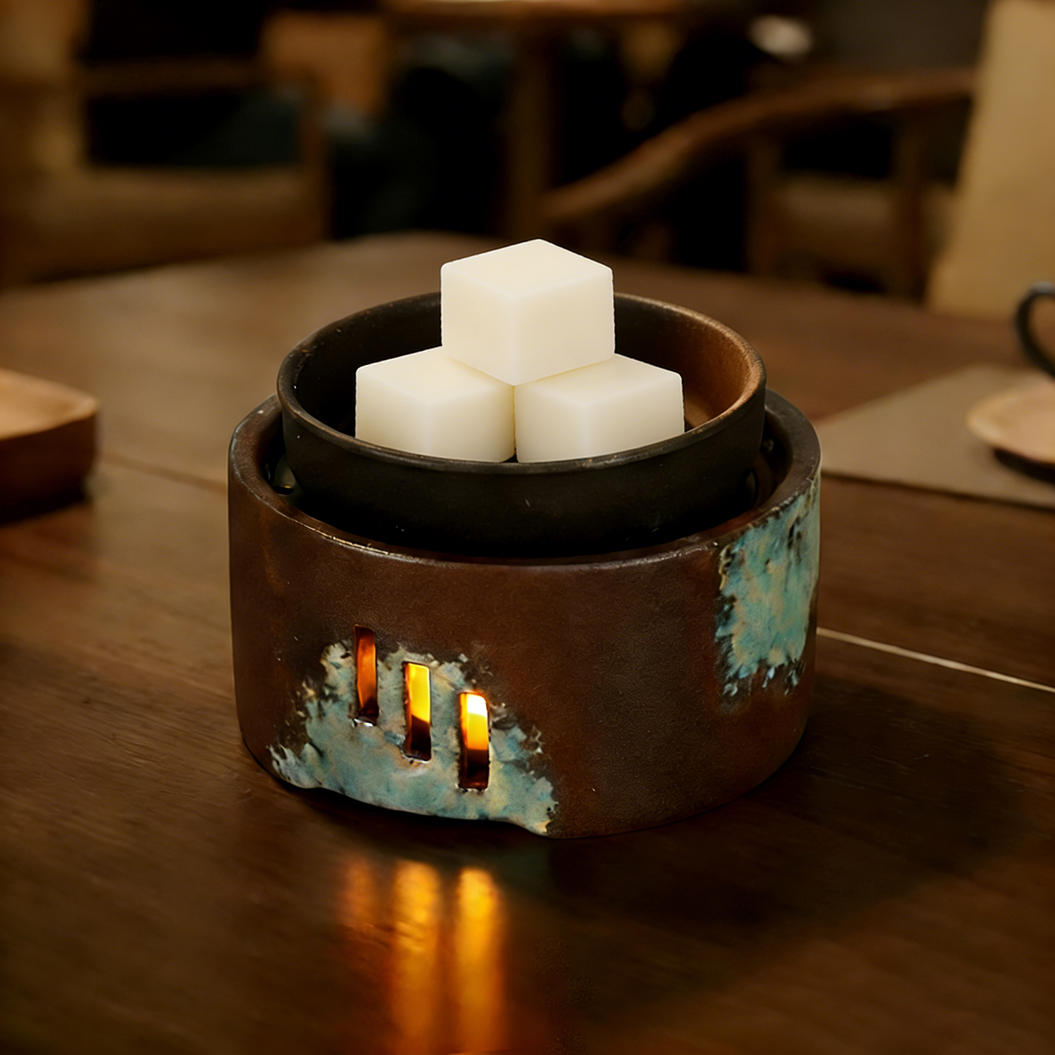 Keramische Aromatherapiebrander – Wax Melt en Olieverspreider met Kaarsverwarming voor Spa en Interieur