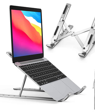 Verstelbare Aluminium Laptopstandaard – Opvouwbare en Draagbare Verhoger met Koelfunctie en Antislip Ontwerp