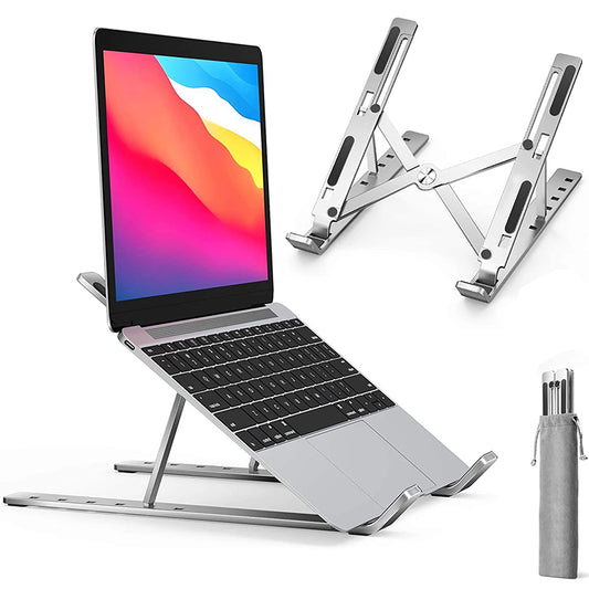 Verstelbare Aluminium Laptopstandaard – Opvouwbare en Draagbare Verhoger met Koelfunctie en Antislip Ontwerp