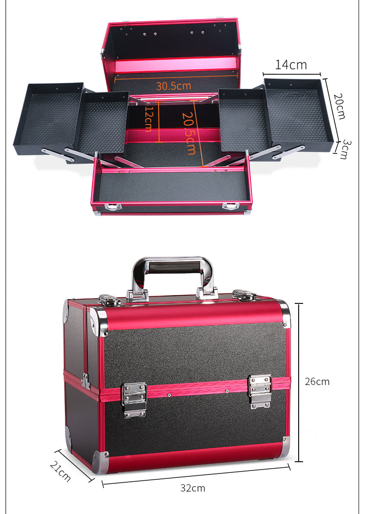 Aluminium Make-up Koffer – Draagbare Cosmetische Organizer met Handvat