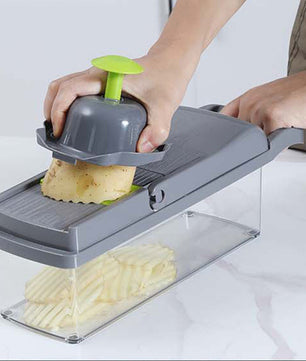 14/16-in-1 Multifunctionele Groentesnijder – Handmatige Uienhakker en Dicer met Verwisselbare Messen