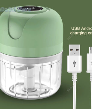 USB Draadloze Elektrische Knoflookstamper 250 ml – Compacte Groentehakker met 6 Messen