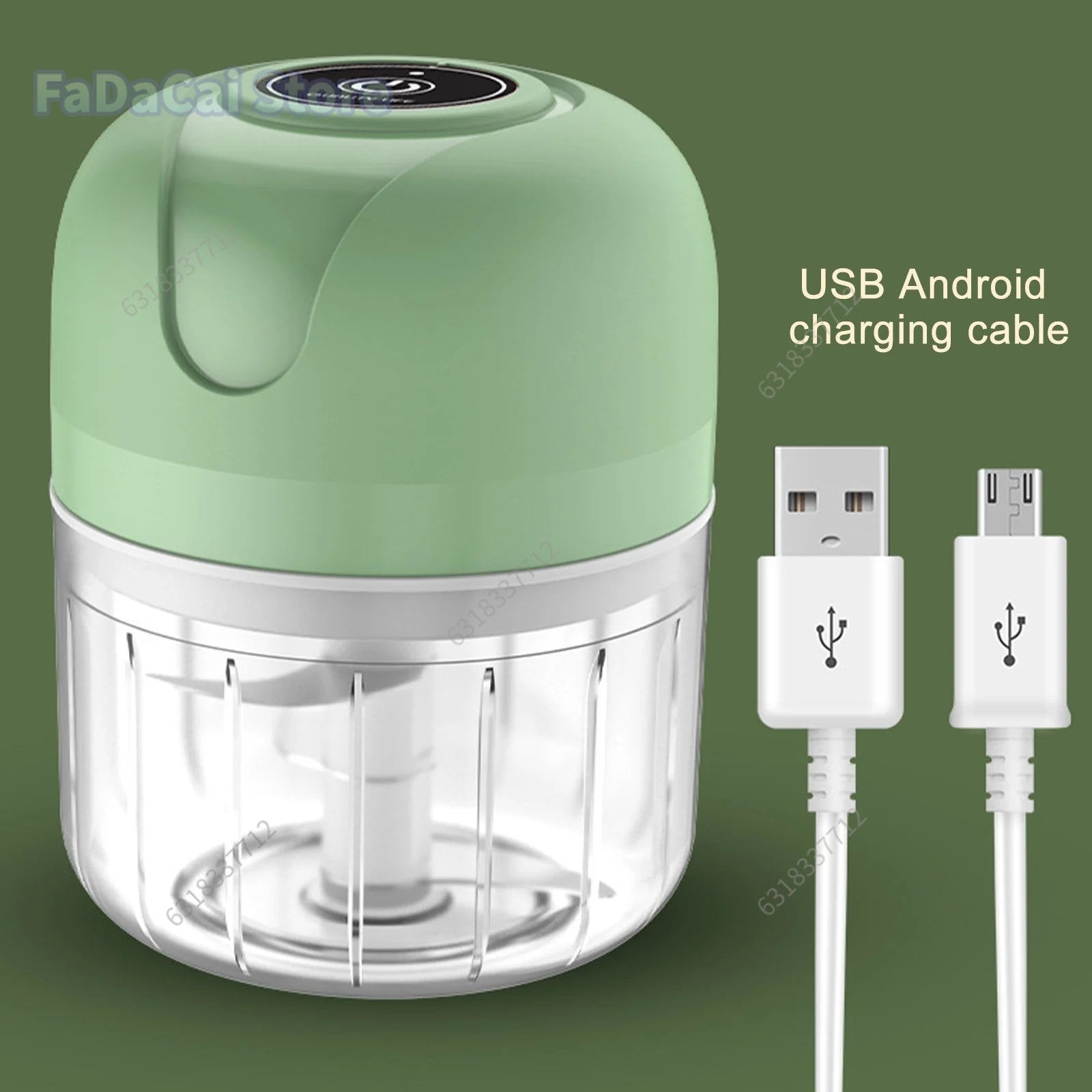 USB Draadloze Elektrische Knoflookstamper 250 ml – Compacte Groentehakker met 6 Messen
