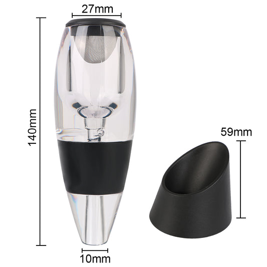 Wijnbeluchter Dispenser met Filter en Basis – Professionele Wijnkaraf Schenker