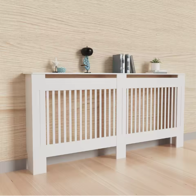 Hoge MDF Radiatorafdekking met Latten en Bovenplank