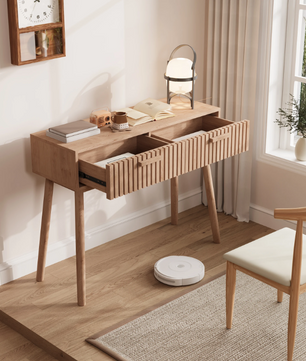 Houten Consoletafel met 2 Opbergladen – Natuurlijk Design voor Hal, Woonkamer of Slaapkamer (100 × 35 × 80 cm)