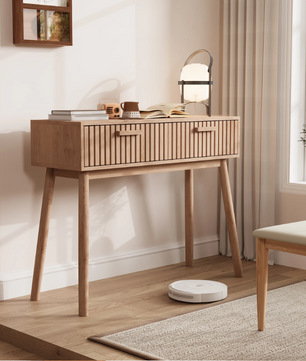 Houten Consoletafel met 2 Opbergladen – Natuurlijk Design voor Hal, Woonkamer of Slaapkamer (100 × 35 × 80 cm)