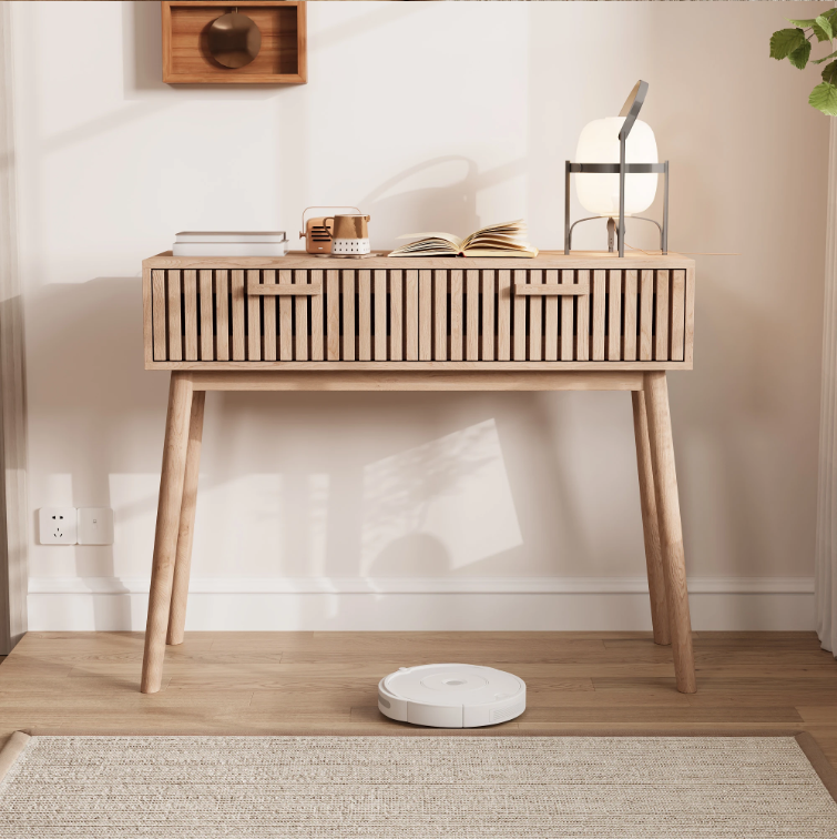 Houten Consoletafel met 2 Opbergladen – Natuurlijk Design voor Hal, Woonkamer of Slaapkamer (100 × 35 × 80 cm)