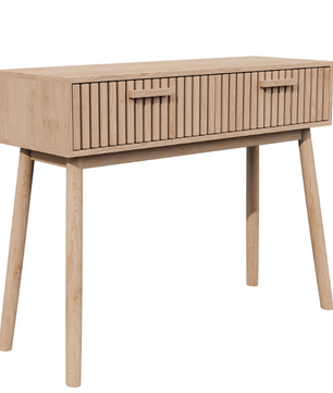 Houten Consoletafel met 2 Opbergladen – Natuurlijk Design voor Hal, Woonkamer of Slaapkamer (100 × 35 × 80 cm)