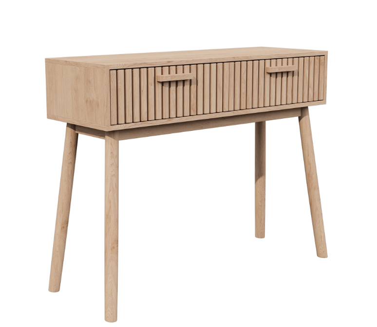 Houten Consoletafel met 2 Opbergladen – Natuurlijk Design voor Hal, Woonkamer of Slaapkamer (100 × 35 × 80 cm)