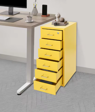 6-laags Metalen Verticale Archiefkast met Slot en Wielen – Modern en Praktisch