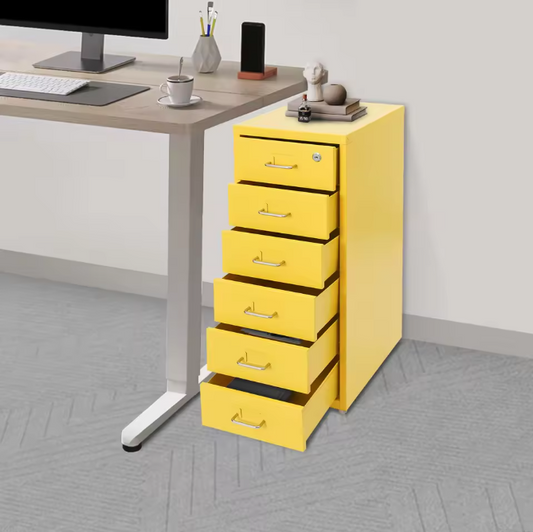 6-laags Metalen Verticale Archiefkast met Slot en Wielen – Modern en Praktisch