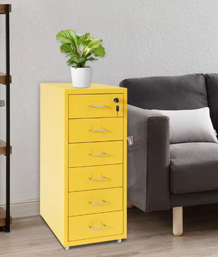 6-laags Metalen Verticale Archiefkast met Slot en Wielen – Modern en Praktisch