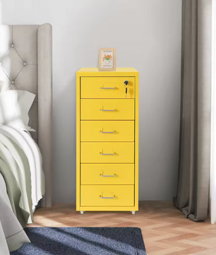 6-laags Metalen Verticale Archiefkast met Slot en Wielen – Modern en Praktisch