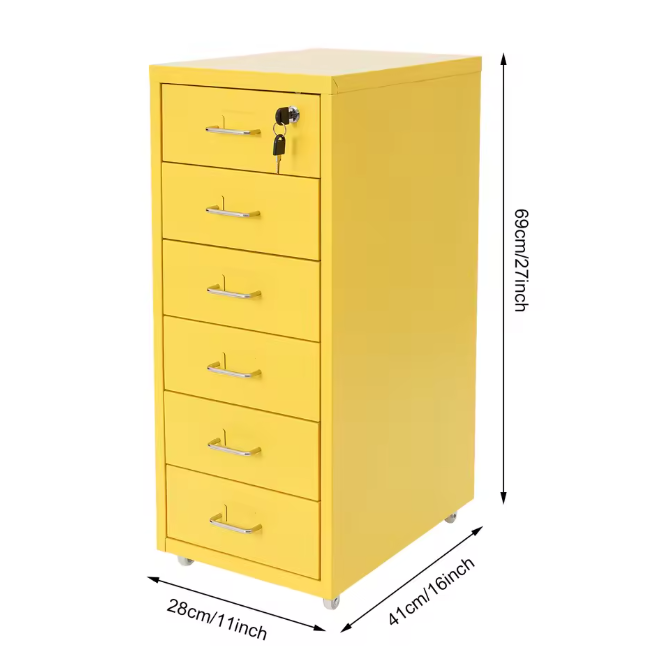 6-laags Metalen Verticale Archiefkast met Slot en Wielen – Modern en Praktisch