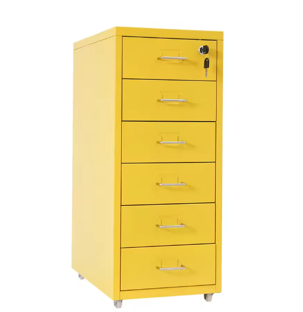 6-laags Metalen Verticale Archiefkast met Slot en Wielen – Modern en Praktisch