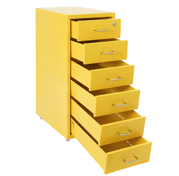 6-laags Metalen Verticale Archiefkast met Slot en Wielen – Modern en Praktisch