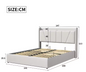 Gestoffeerd Tweepersoonsbed met USB en Hydraulische Opbergruimte – 140/160 × 200 cm