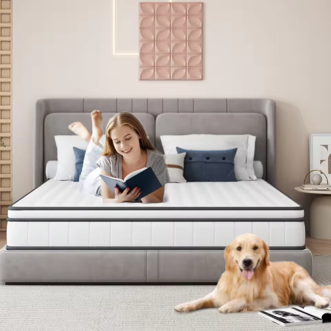90x200x25 cm Pocket Spring Matras – Ultrageluiddichte Matras met Comfortschuim en Ademend Oppervlak