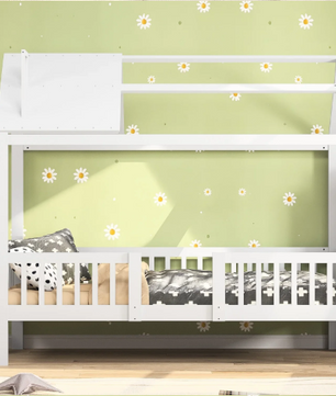 Kinderbed 90x200 cm – Houten Cottage Bed met Lattenbodem en Barrière