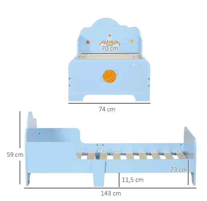 Zonekiz Houten Kinderbed 143x74x59 cm – Voor Kinderen van 3-6 Jaar