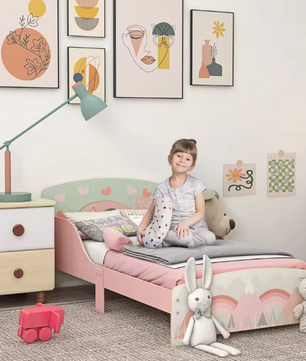Houten Kinderbed 143x77x60 cm – Voor Kinderen van 3-6 Jaar, Roze