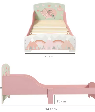 Houten Kinderbed 143x77x60 cm – Voor Kinderen van 3-6 Jaar, Roze