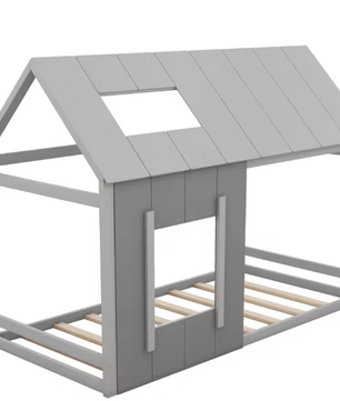 Huis Kinderbed 90x200 cm – Met Dak en Ramen, Modern en Stevig